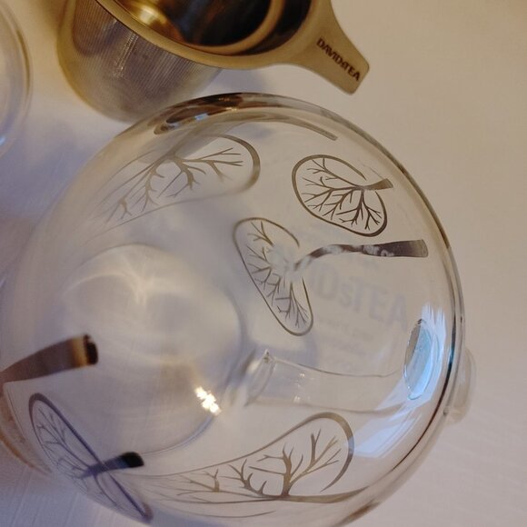 BEAUTIFUL Davids Tea Glass Nordic Mug with Lid and Strainer Davids Tea L… - Picture 6 of 7